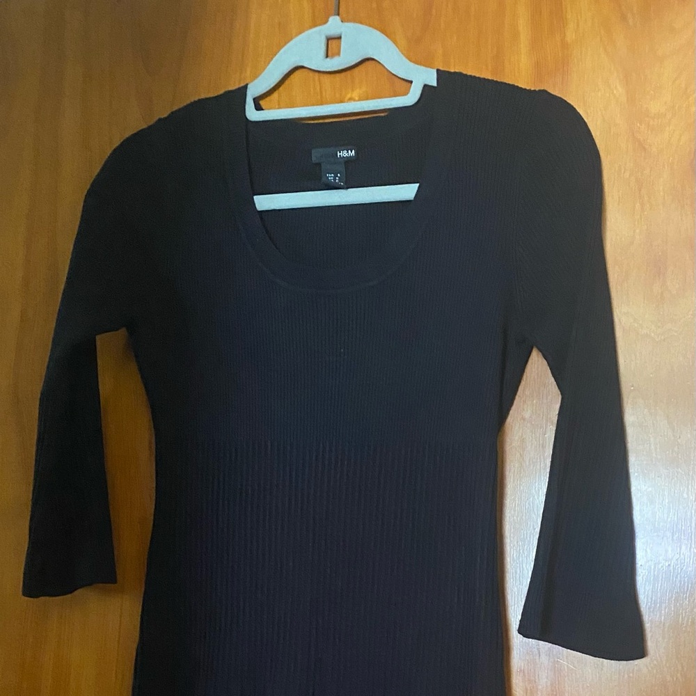 Ribbed 3 Qtr Sleeve dress